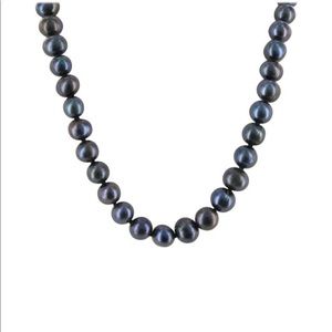 28” Hand-knotted 7mm Genuine Black Pearl Necklace